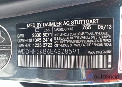 2014 Mercedes-Benz E 350 z USA, uszkodzony, nr VIN WDDHF5KB6EA828591